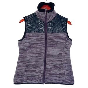 Oakley reversible vest sherpa quilted down heather purple black women’s small